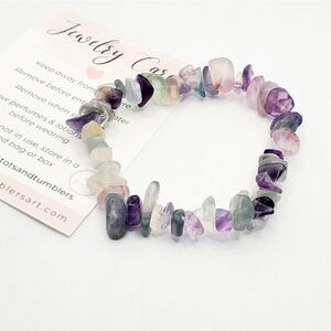 Hand Crafted Natural Chip Beaded Stretch Bracelet